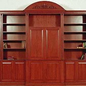 Entertainment Center, freestanding: stained and glazed cherry.