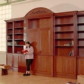 Bookcase/TV Cabinet, freestanding: stained cherry.