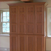 TV Cabinet, freestanding: natural cherry and ropey cherry.