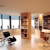 Library, built-in: granite, English sycamore.