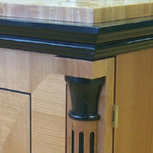 Stereo Cabinet, (detail): Ebonized and natural quarter slice Cherry, high gloss,