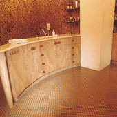 Vanity:  Onyx, amber, natural Japanese Tamo veneer.