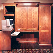 Hideaway desk: stained cherry and ropey cherry.