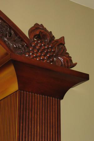 Detail of carved wood bar - Sherman and Gosweiler