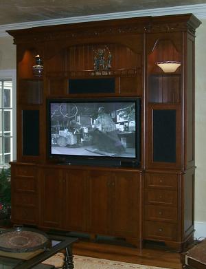 Custom entertainment center by Sherman and Gosweiler